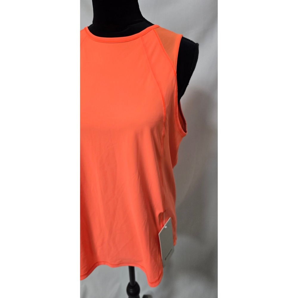 Lululemon women 10 sculpt tank top neon orange HIOR mesh reflective workout - Picture 4 of 8